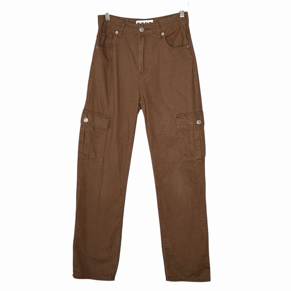 S.O.N.G.‎ 90s Cargo Pants Boyfriend High Rise Brown Denim Soft Jeans Size 0/24